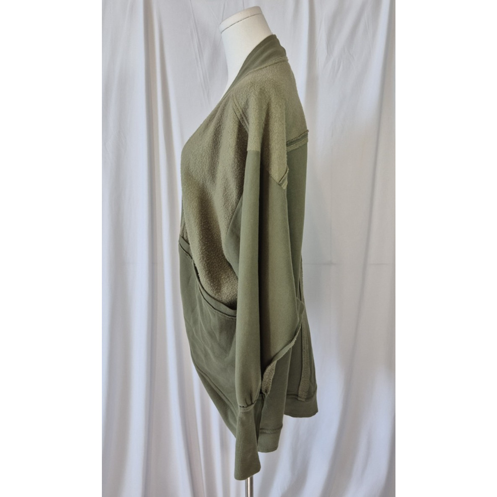 Anthropologie Pilcro Aubrey Draped Cardigan Oversized Green Fleece Small - Picture 9 of 13